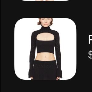 Danielle Guizio cutout turtleneck knit top xxs.